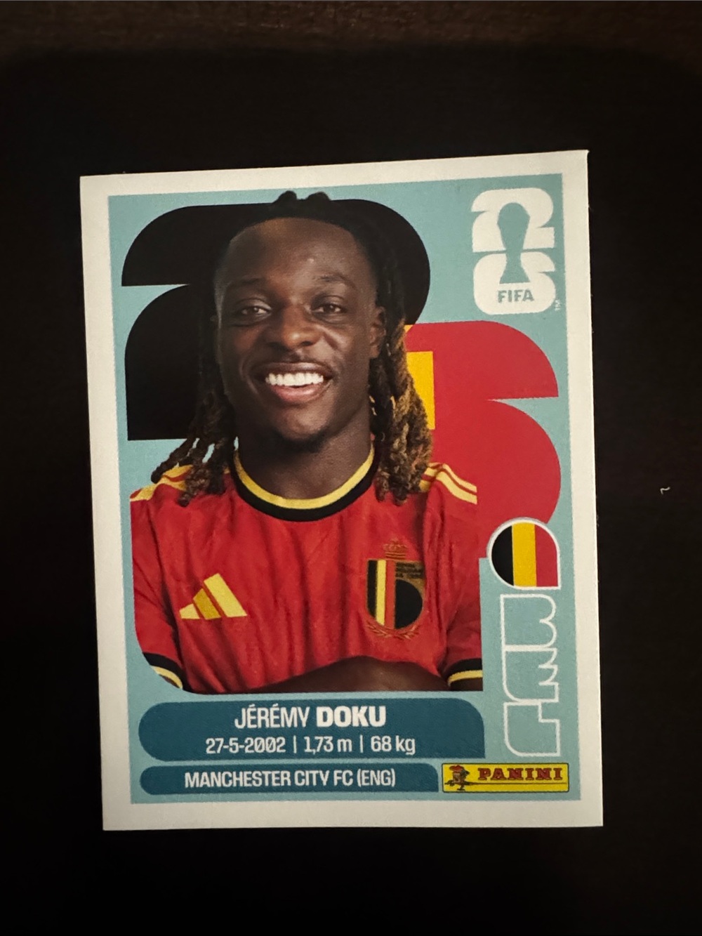 Panini Jérémy Doku Belgium Sticker - (BEL 16)